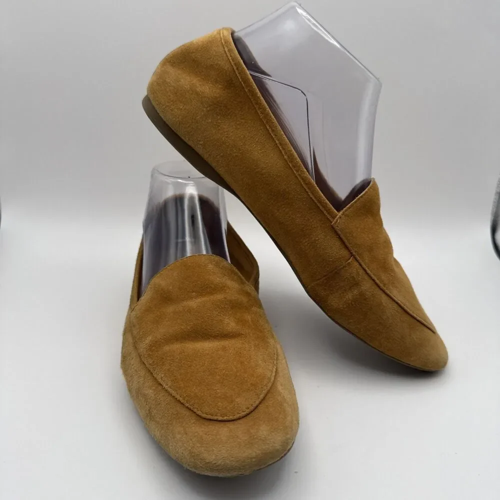 BIRDIES The Vesper Comfort Suede Leather Slip On Flat Shoes TOFFEE Size 8.5